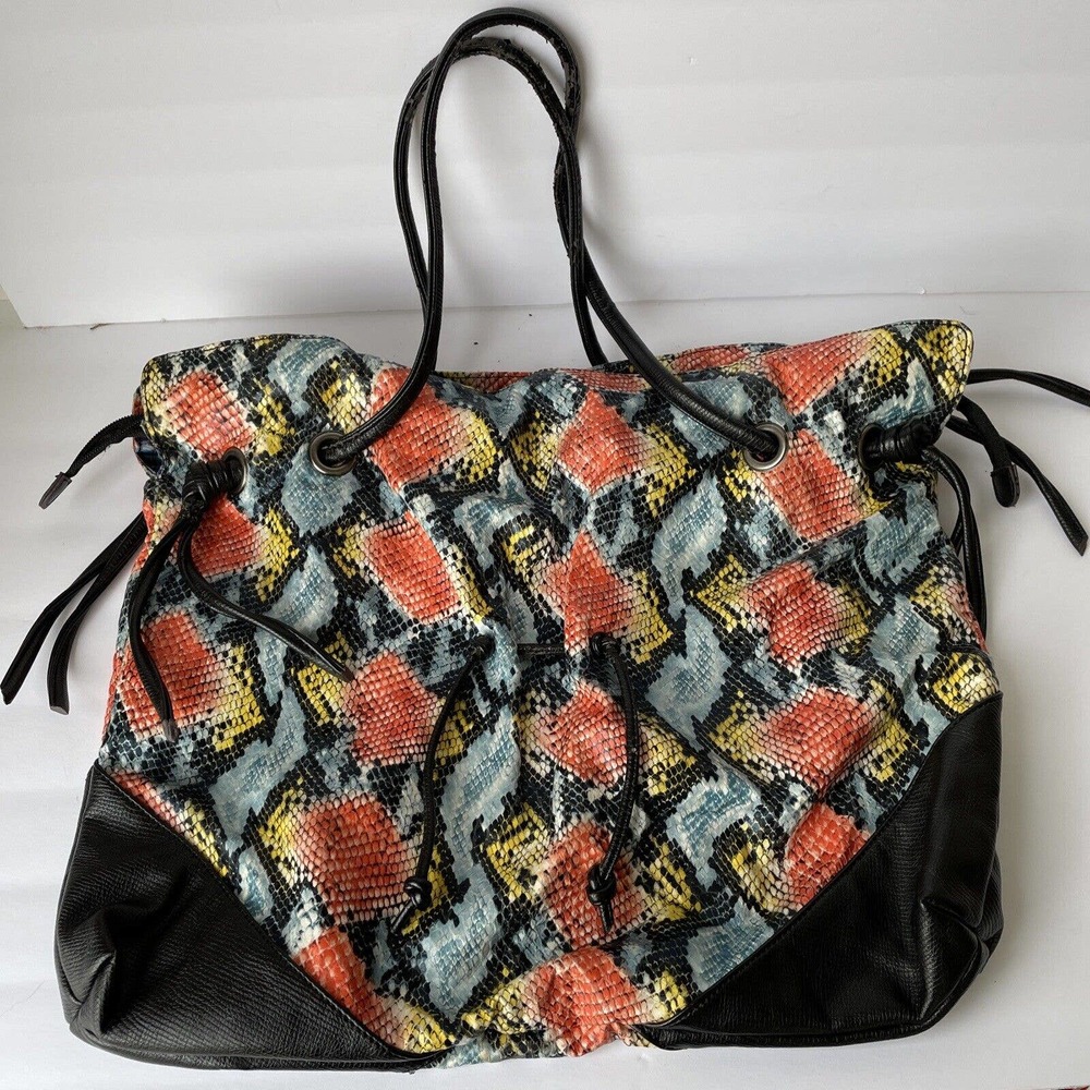 Falchi Purse by Falchi Tote Shoulder Bag Multicolored faux snakeskin print
